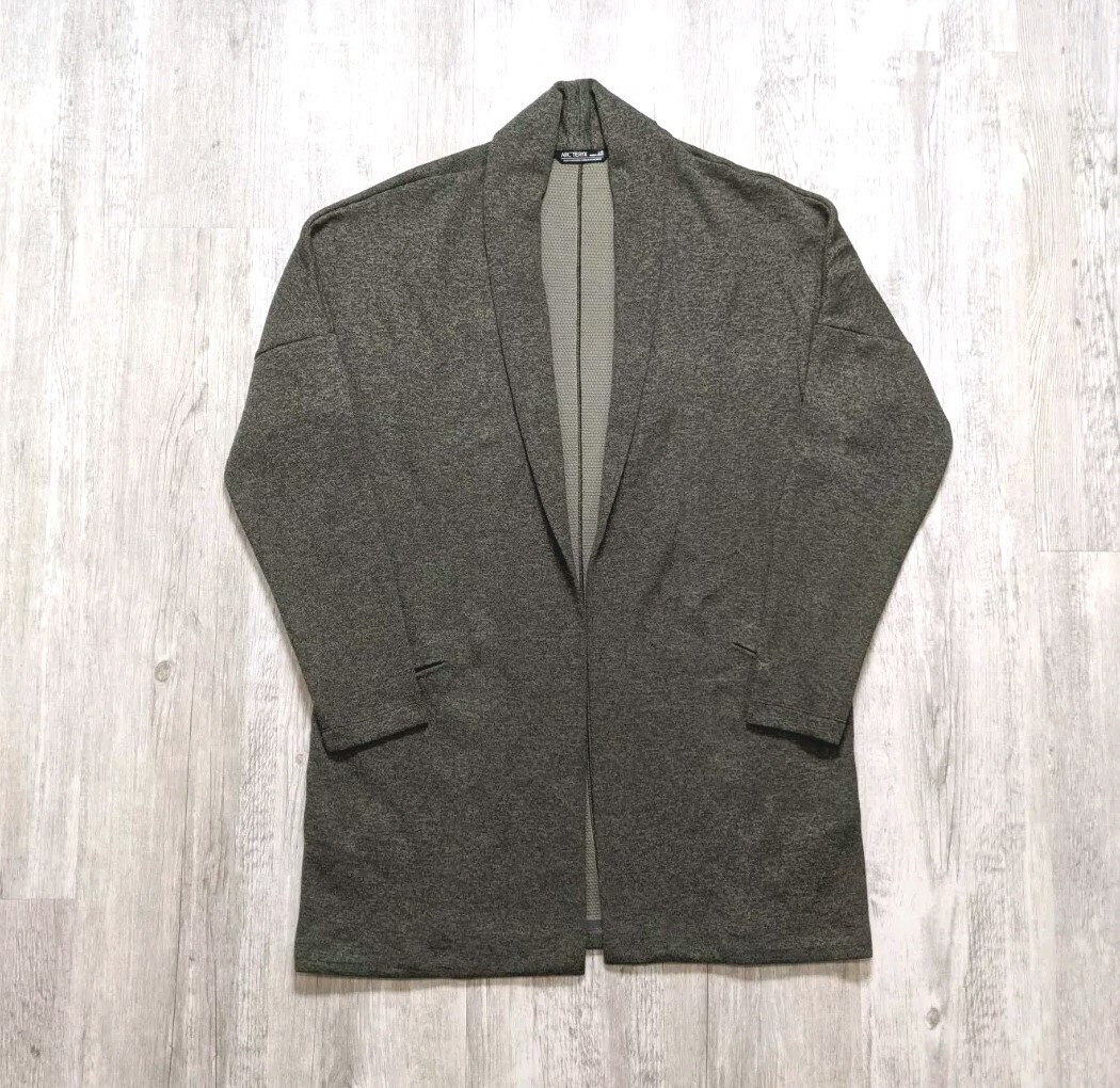 Arc'Teryx Cardigan Donna L Laina Aperto Frontale Cardigan Maglione Grigio Outdoor