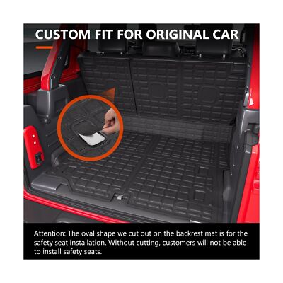 JTYZSM Cargo Mats For 2021-2024 Jeep Wrangler 4XE With Subwoofer