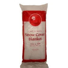 Christmas Snow Blanket (15 in x 10 ft) Thick White Soft Fluffy Fake Snow Cover