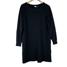 NWT Gap Maternity Black Long Sleeve Pullover Sweatshirt Dress Size Small