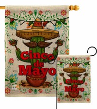 Cinco de Mayo Burlap Garden Flag Summertime Decorative Yard House Banner