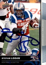 Stefan Logan Signed 2015 Upper Deck CFL Football card #70 Montreal Alouettes