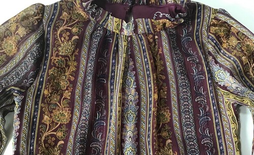 Girls' Long Sleeve Chiffon Ruffle Tiered Mock Neck Dress Maroon art class S M L - Picture 2 of 10