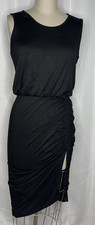 WOMEN'S BODYCON DRESS CREW NECK SLEEVELESS BLACK SIZE FITS SMALL 