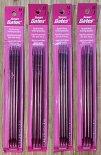 LOT OF 4 PKGS SUSAN BATES SILVALUME DOUBLE POINT KNITTING NEEDLES 7 IN 4.5mm NEW