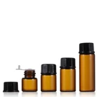 5X 100X Amber Glass Smple Vial Orifice Reducer Seal Bottles for Essential Oils