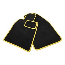 Genuine Alcantara 2PC Black Car Floor Mats w/ Colored Trim for Porsche 911 Coupe