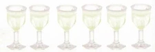 Dolls House Set of 6 Filled Stem Wine Glasses Miniature Dining Room Accessory