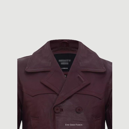 Abrigo de cuero real estilo militar inspirado en la Segunda Guerra Mundial chaquetón alemán para hombre DR WHO - Imagen 16 de 21