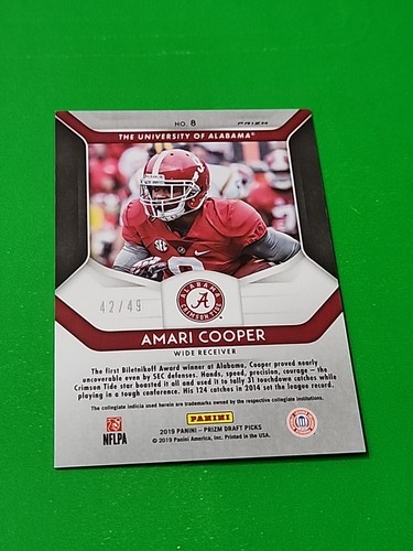 Amari Cooper 2019 Panini Prizm Draft Picks Mojo Prizm 42/49 , Alabama #8 - Bild 5 von 6