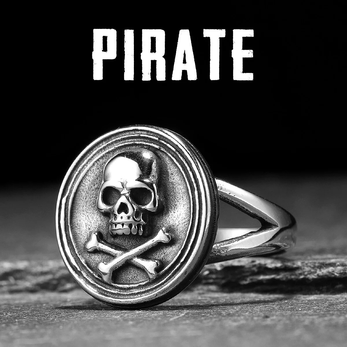 SCULPT RINGS™ Pirate Sailor Skull Stainless Steel Men Ring - Punk 