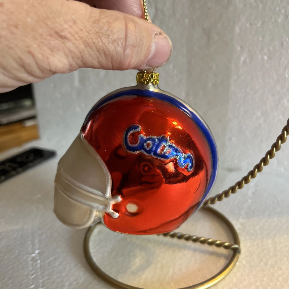 University Of Florida Gators  Glass Christmas Ornament Football Helmet 3" No Box - Image 3 of 4