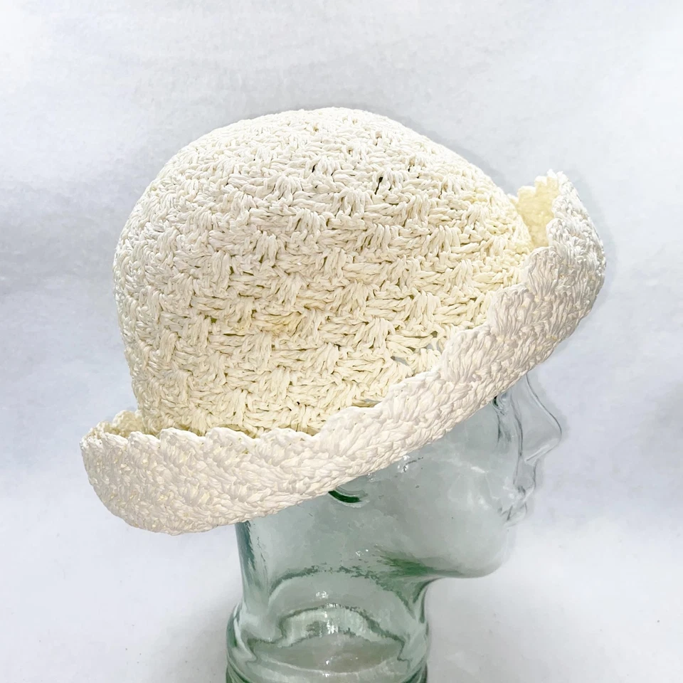 Sombrero Rose Maire Reid Crochet Crema Años 90 Foto 3 de 4