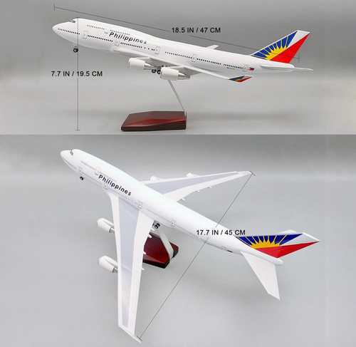 Philippines Airline 45cm Led Light Boeing 747 Plane Model Aircraft Airways Stand - Picture 3 of 9