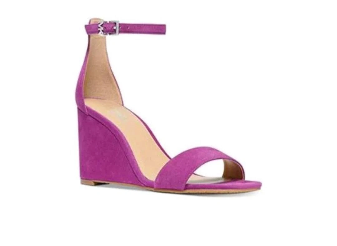 MICHAEL Michael Kors Womens Fiona Purple Wedge Sandals