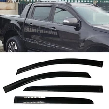Fit 2019-2023 Ford Ranger Crew Cab Window Visors Sun Vent Rain Guard Shade Smoke