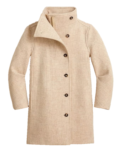 Manteau cocoon J.Crew Villa en sable bruyère stade italien - tissu laine 12 neuf avec étiquette