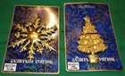 Vintage 2 Gold metal Christmas decos.  tree and snowflake new in original pk — photo 2
