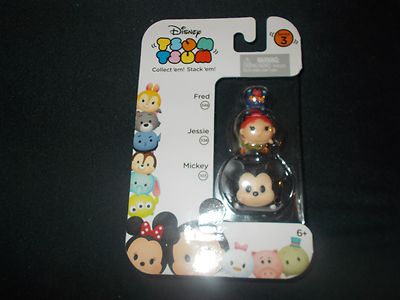 Disney Tsum Tsum Fred Jessie Mickey Stack 'EM Series 3 vinyl RETIRED