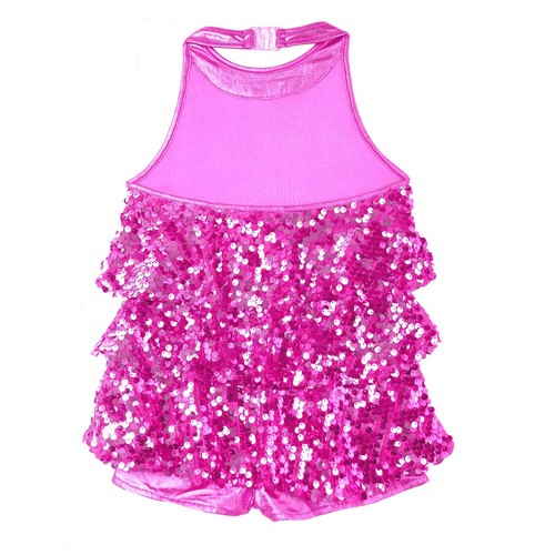 Kids Girls Jazz Latin Dress Shiny Sequins Halter Stage Performance Dance-wear - Picture 50 of 52
