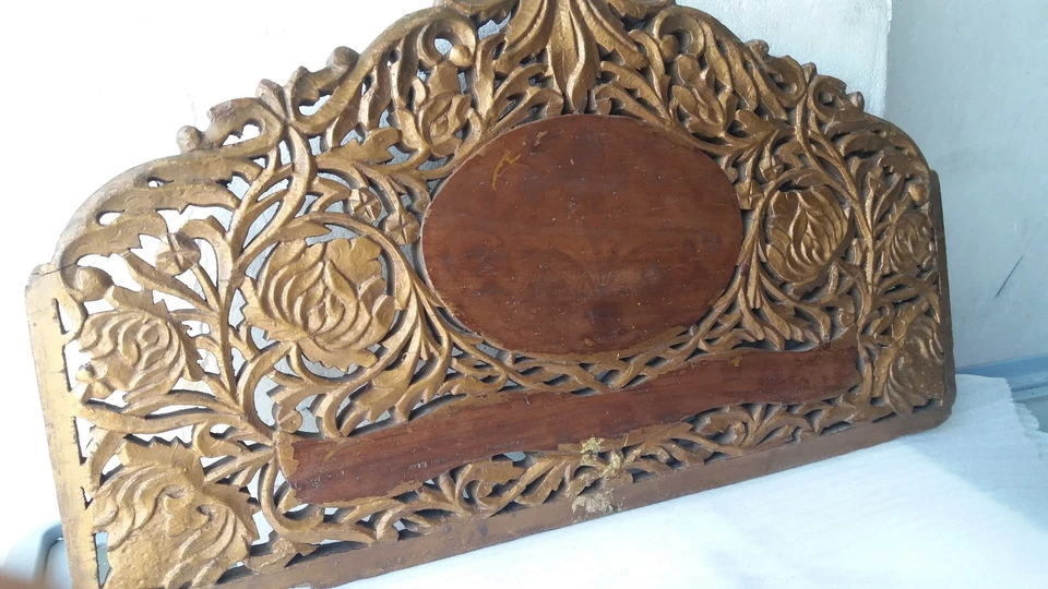 Антикварная декоративная деревянная деталь ручной резьбы декоративная дверь или мебель сверху - Изображение 3 из 4