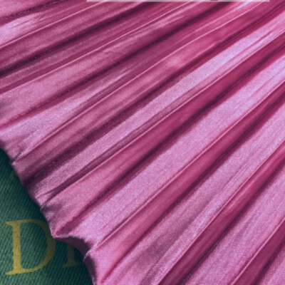 Satin Plissee Stoff Kunstseide Rüschen Nähen glänzend Meterware für Kleid Röcke DIY
