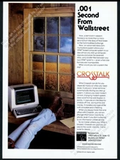 1982 online commodity trading computer photo Crosstalk service vintage print ad