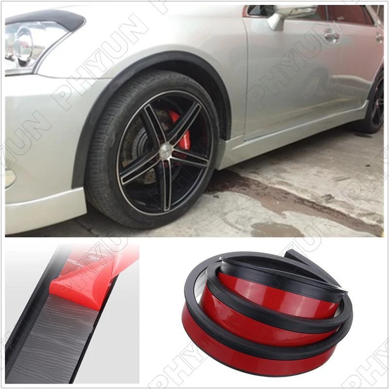 2X Black 3.8cm/1.5M Vehicle Exterior Fender Flare Extension Wheel Eyebrow Rubber Foto 3 de 4