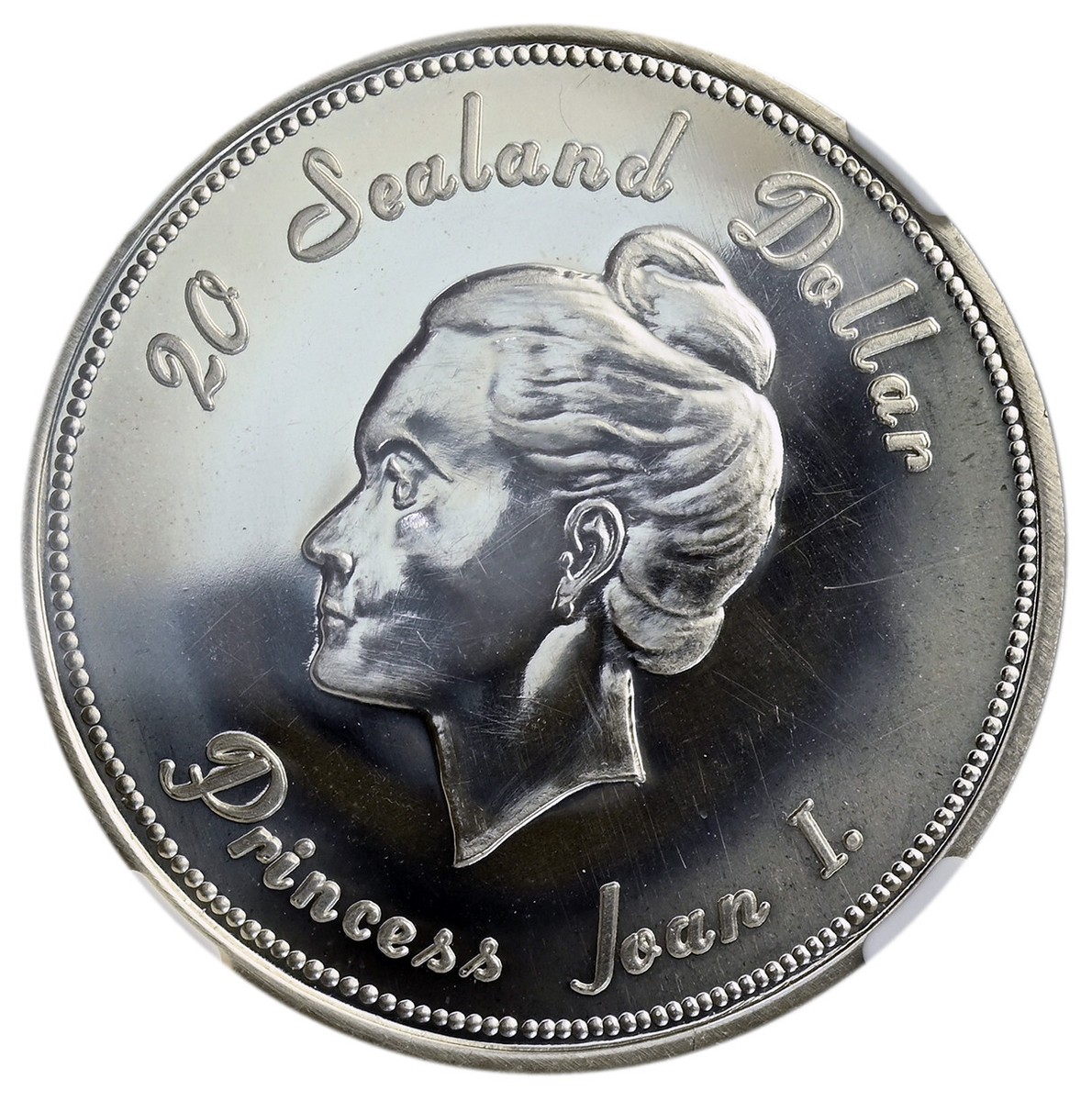 SEALAND 20 Dollars 1975 Silver NGC PF63 'Princess Joan' Rare! | eBay