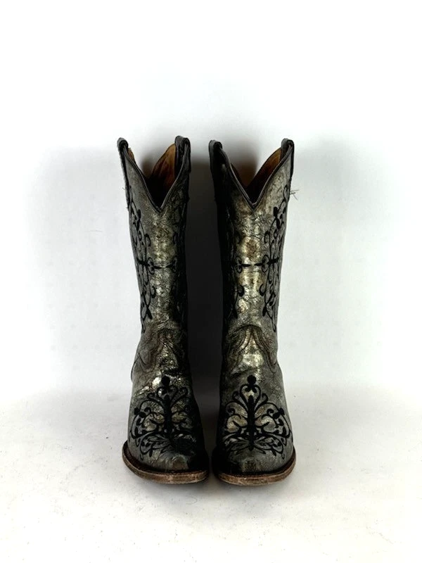 Corral Western ковбойские сапоги женский размер 5 серебро/золотистый красивый цвет - Изображение 3 из 4