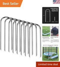 Safety Anchors for Trampolines - 12 Inch Sharp-Ended Ground Stakes, Set of 8