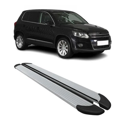 Marchepieds latéraux pédale pour VW Tiguan mk1 2007-2016 Alu Gris 2x - Photo 1/4