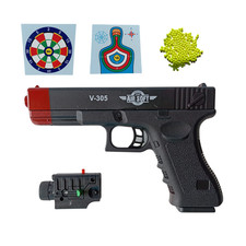Pistola Air Soft 6mm Villa Giocattoli V-305 Torcia +500 Pallini + Bersaglio MDF