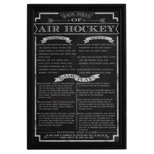 Wall Art - Air Hockey Rules | Slate/White 18x12 Hanging Game Room Art