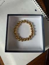 David Markstein  Bronze 10mm Beaded Bracelet Small/Avg Yellow NEW