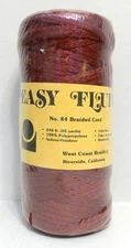 Easy Fluff Braided Cord, No 84 Maroon Burgundy, 246 ft (82 Yards) Polypropylene