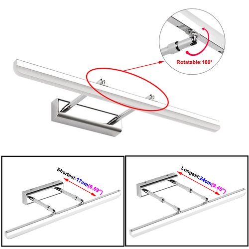 SMD LED Picture Wall Sconce Light Bathroom Retractable Mirror Front Lamp Fixture - 第 7/19 張圖片