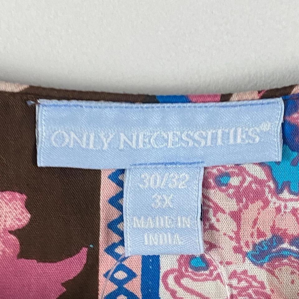 Vestido midi con babero delantero tumbona Only Necessities talla 3X marrón floral manga corta Foto 4 de 4