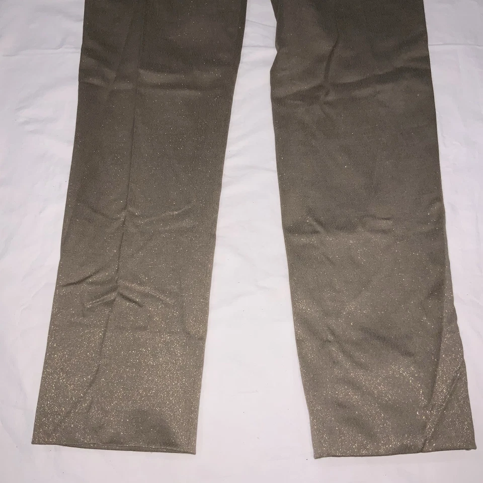 PANTALONES DE LANA VALENTINO SPA ROMA MUJER-PIERNA RECTA-ORO CAMEL-8 EE. UU. 44 ITALIA-USADOS Foto 3 de 4