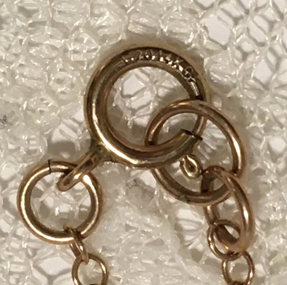 Collar de cadena relleno de oro 1/20 14k marcado barra de oro rosa colgante delicado Foto 4 de 4