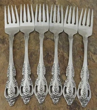 Oneida Pembrooke Renoir Set of 6 Salad Forks SSS Stainless Flatware Lot U