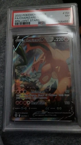 Pokémon Charizard V Full Art Holo Ultra Rare 154/172 Brilliant Stars PSA 7