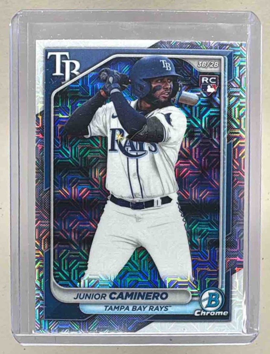 Junior Caminero 2024 Bowman Chrome #56 Mega Refractor Rookie RC