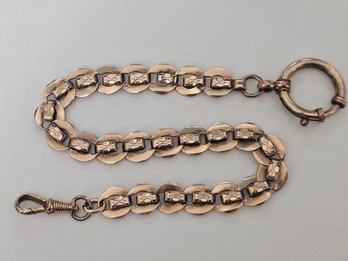 Antique Victorian Pocket Watch Chain Watch Holder Gold Plated Very Rare ! No.B45