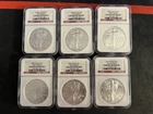 Lot of 6 2006 American Silver Eagles NGC Gem UNC First Strikes 1 oz .999