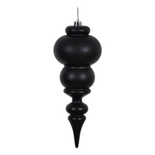 Vickerman 14" Plastic Finial Christmas Ornament in Matte Black