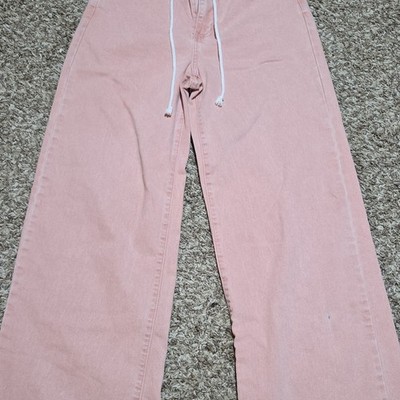 VIP JEANS Girls Pink Straight Leg Denim Jeans 11/12 Stretch Pockets Button