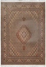 5 x7 Authentic Perrsian Mahii Tabriiz Fine Rug Wool and Silk 400 KPSI #F-4371