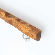 Live Edge Stair Rail | Solid Wood with Round Stainless Steel Brackets