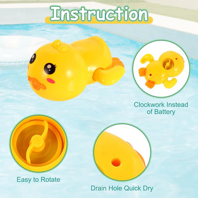 Wind-Up Swimming Animal Bath Toy Double-Eyed Water Toy Kids Pool & Bath Fun